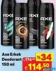 AXE ERKEK DEODORANT 150 ML AXE ERKEK DEODORANT 150 ML